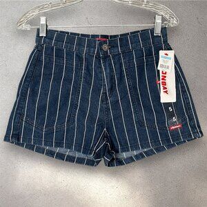 Unionbay High Rise Pinstripe Denim Shorts Juniors 5 Blue